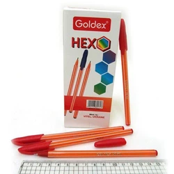 Ручка масляна Goldex HEXO Індія Red 0,6 мм