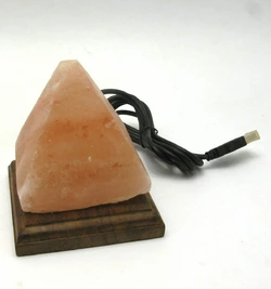 Соляна лампа USB "Піраміда" (S-03)(10х9х9 см)(24 шт ящ.)(Гімалайська сіль)