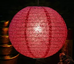 Ліхтар паперовий "КУЛЯ з дірками Мей Хуа" Темно рожевий