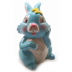 Керамічна скарбничка "Кролик" блакитна (12,5х8х8 см)
