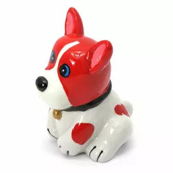 Копилка "Собака" керамика красно-белая (12х9х9 см)