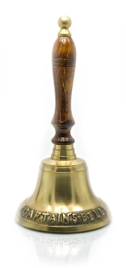 Дзвін капітанський бронзовий з дерев'яною ручкою (23х10х10 см)