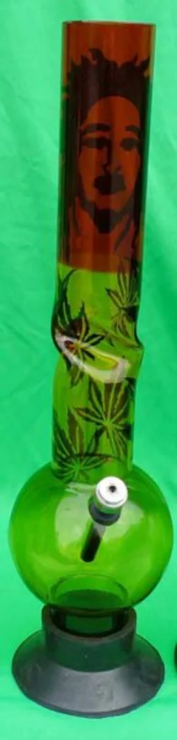 Бонг акрил розписного, зелено-червоний (40 см)
