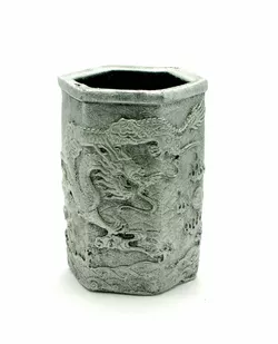 Підставка для ручок "Дракони" срібло (11х7х8 см)