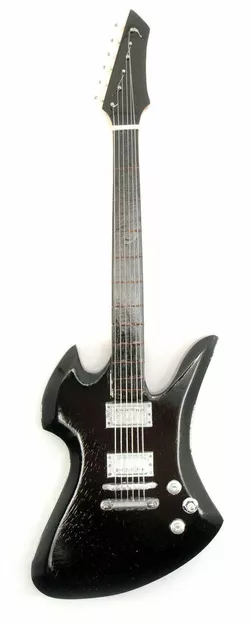 Гітара мініатюра дерево чорна (24х8х1,5 см)