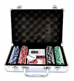 Набір для покеру 200 фішок з номіналом метал кейс