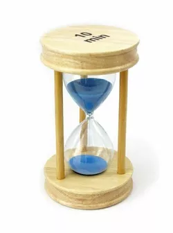 Пісочний годинник "Коло" скло + світле дерево 10 хвилин Блакитний пісок