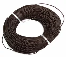 Шнурок шкіряний круглий коричневий без застібки 10 метрів