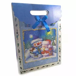 Пакет подарунковий картонний "Новорічний" (24х32х10,5см)
