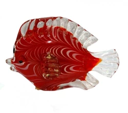 Риба червона кольорове скло лите