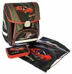 Набір: рюкзак-коробка+мішок для взуття+пенал плоский "Racing" (1002890)