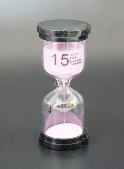 Пісочний годинник "Коло" скло + пластик 15 хвилин Рожевий пісок