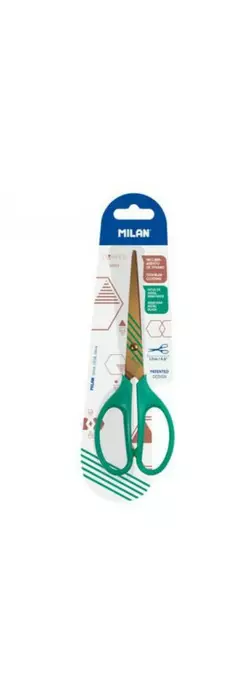 Ножиці ТМ "MILAN" із мідним лезом, 17 см, зелений., блістер