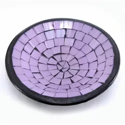 Блюдо теракотове з фіолетовою мозаїкою (11х11х3 см)