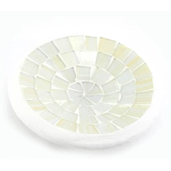 Блюдо теракотове з білою мозаїкою (11х11х3 см)