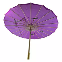 Парасолька з бамбука і шовку фіолетова (55х 82 см)