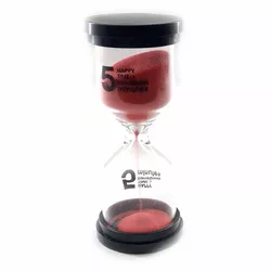 Часы песочные 5 мин красный песок (11х4,5х4,5 см)