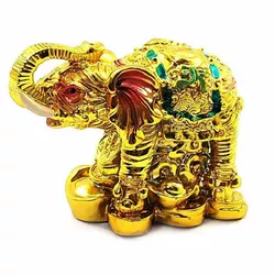 Слон каменная крошка золото (6х8,5х4,5 см)