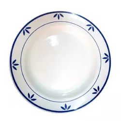 Тарелка Будянский фаянс (d-240 мм) "Бело голубая" (24 шт/ящ)