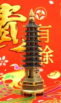 Пагода 9 ярусів силумін в бронзовому кольорі