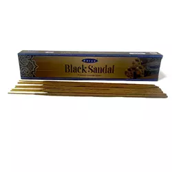Black Sandal premium incence sticks (Чорний Сандал)(Satya) пилкові пахощі 15 гр.