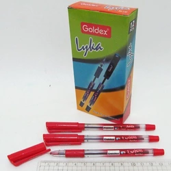 Ручка масляна Goldex LYKA #1262 Індія Red 0,7 мм з грипом