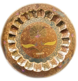 Тарілка бронзова настінна (48 см)(Wall Plate Jaipuri Mix 20")