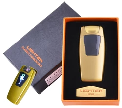 Електроімпульсна запальничка в подарунковій коробці Тигр №HL-106 Gold