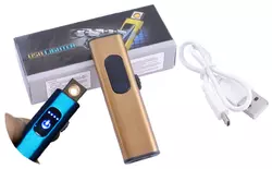 USB запальничка в подарунковій упаковці Lighter (Спіраль розжарювання) №HL-59 Gold