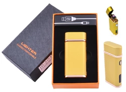 Електроімпульсна запальничка в подарунковій коробці Lighter №HL-104 Gold