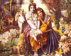 Картина зі світлодіодами Радха з Крішною №2