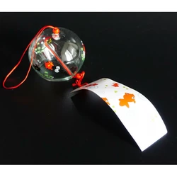 Японський скляний дзвіночок Фурін малий 7*7*6 см. Висота 40 см. Чотири рибки