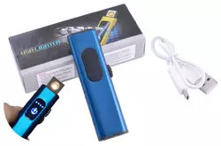USB запальничка в подарунковій упаковці Lighter (Спіраль розжарювання) №HL-59 Blue