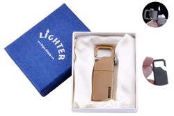 Запальничка-брелок в подарунковій коробці Lighter (Звичайне полум'я) №XT-71 Gold