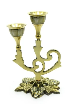Підсвічник на 2 свічки бронзовий з перламутром (15,5х10х10 см)(MOP Candle Stand Angoor)
