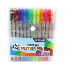 Набір гелевих ручок "Glitter pen" 12шт., PVC