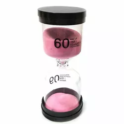 Годинник пісочний 60 хв рожевий пісок (13х5,5х5,5 см)