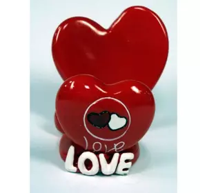 Сувенір керамічна підставка під мобілки з зображ 2-х сердець (Love)