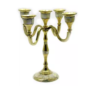 Підсвічник бронзовий з перламутром на 5 свічок (25х21х21 см)