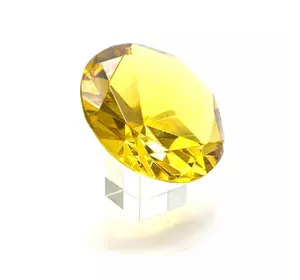 Кришталевий кристал на підставці жовтий (10 см)
