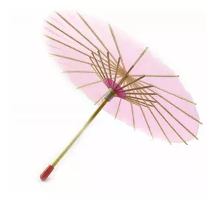 Парасолька бамбук з папером рожева (d-30 см h-23 см)