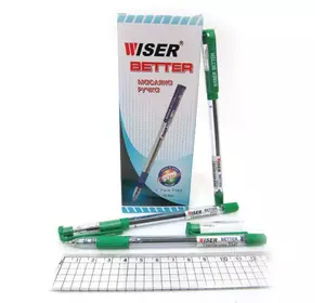 Ручка масляна Wiser "Better" 0,7 мм з грипом зелена