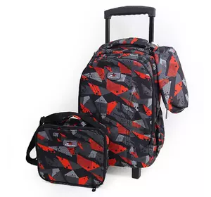 Набір:чемодан-рюкзак дитячі матраци.на 2 колесах+сумка+пенал "Абстракція"