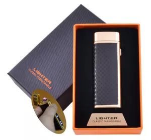 Електроімпульсна запальничка в подарунковій коробці LIGHTER (USB) №HL-128 Gold
