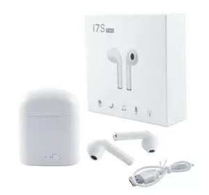 Бездротові навушники i7S 5.0 з кейсом, white