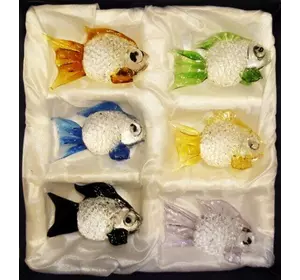 Набор из шести рыбок цветное стекло
