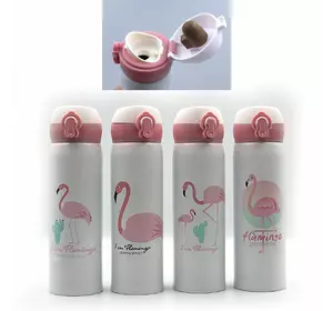 Пляшка-термос/води "Flamingo" 500 мл, що не прозо, mix, 1шт/етик.