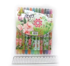 Олівці воскові Crayons "Квіти", набір 12 цв. PVC