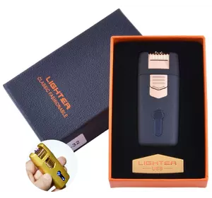 Запальничка в подарунковій коробці Lighter (Подвійна блискавка) №HL-32 Black