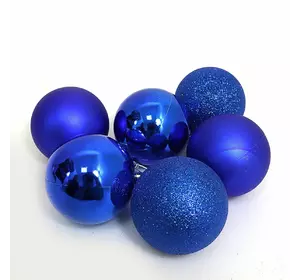 Набір ялинкових кульок "BLUE" 7см, 6шт, OPP